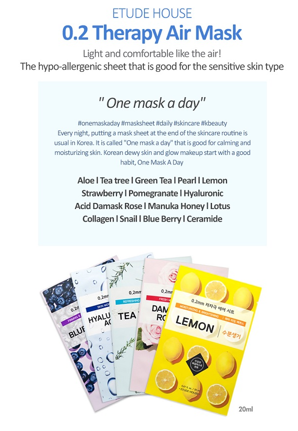 [Etude house] 0.2mm Therapy Air Mask #Pomegranate